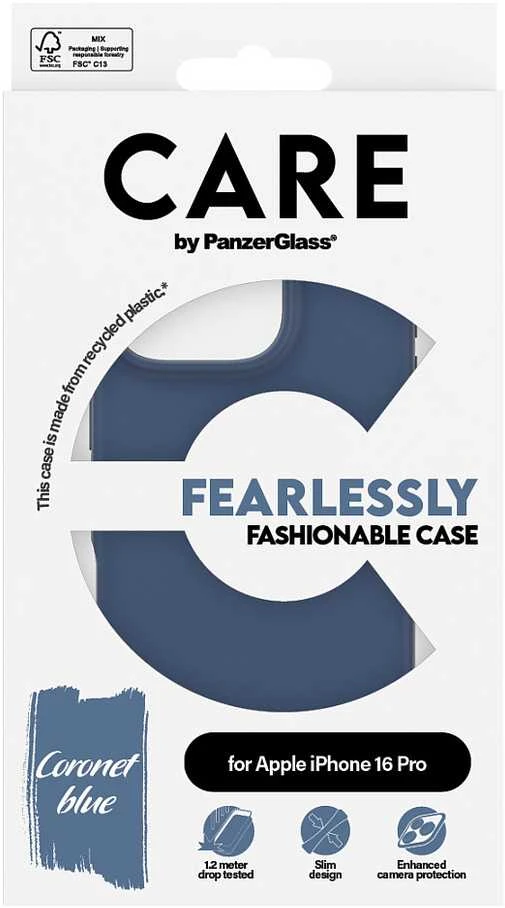Panzer Glass CARE by PanzerGlass Madingas apsauginis dėklas, Apple iPhone 16 Pro, mėlynas