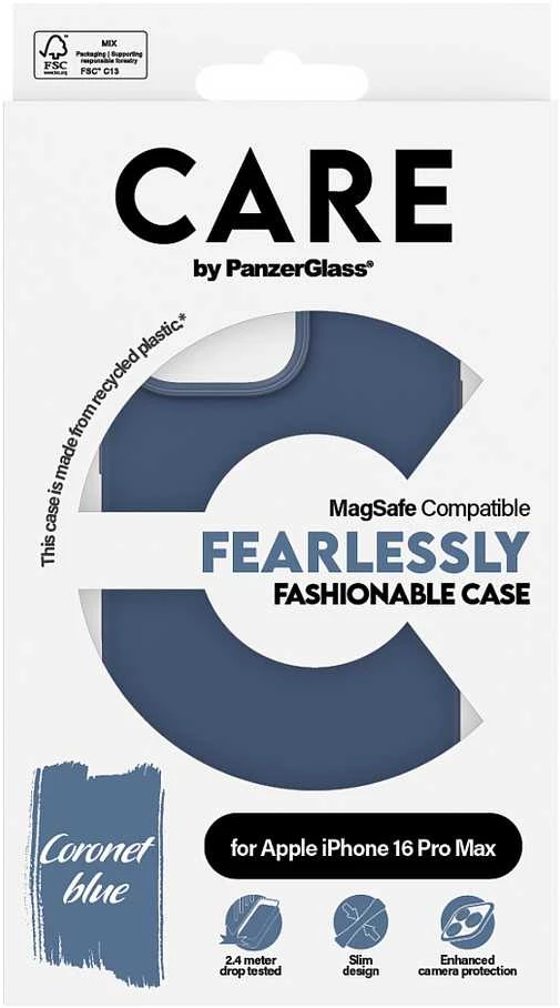 Panzer Glass CARE by PanzerGlass Fashion Apple iPhone 16 Pro Max 6.9" dėklas telefonui mėlynos spalvos/dėklas telefonui mėlynos spalvos MagSafe 1384