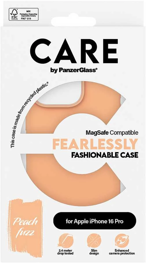 Dėklas Panzer Glass CARE by PanzerGlass Fashion Apple iPhone 16 Pro 6.3" Peachy MagSafe 1390