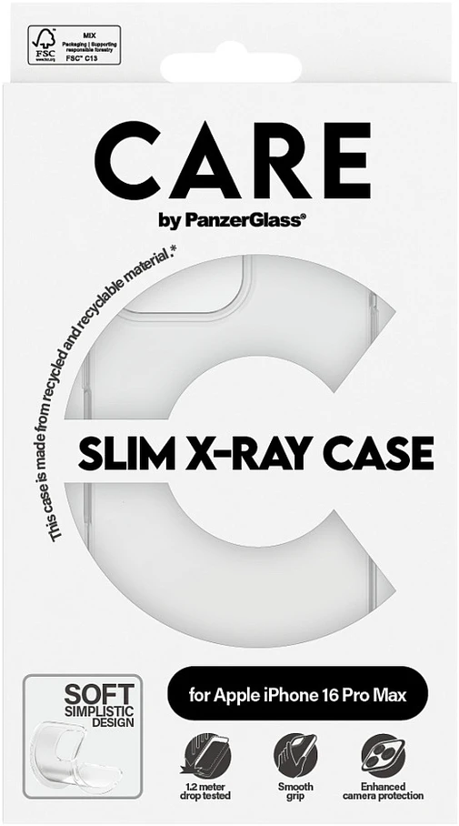 Panzer Glass CARE by PanzerGlass X-Ray Soft Basic Apple iPhone 16 Pro Max 6.9" dėklas telefonui skaidrus/Transparent 1444