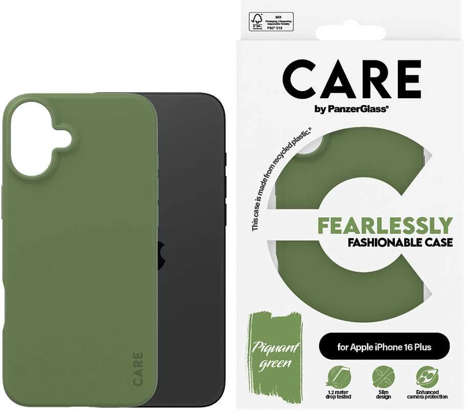 Dėklas Panzer Glass PanzerGlass PanzerGlass CARE mados spalvos iPhone 16 Plus grün