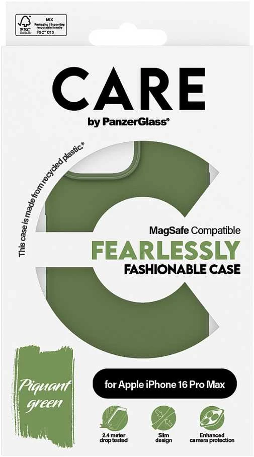 Panzer Glass Care by PanzerGlass Fashion Apple iPhone 16 Pro Max 6.9" dėklas telefonui žalios spalvos MagSafe 1388