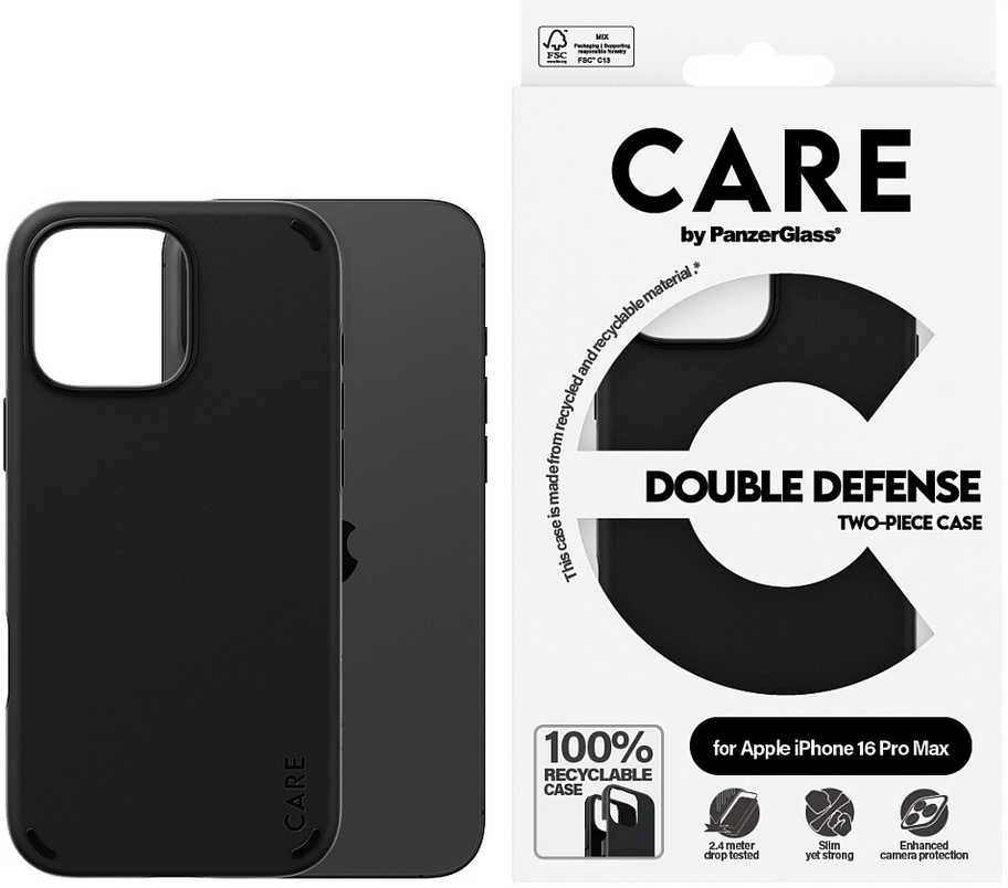 Panzer Glass Care by PanzerGlass Feature Double Defense Apple iPhone 16 Pro 6.3" dėklas telefonui juodos spalvos 1336