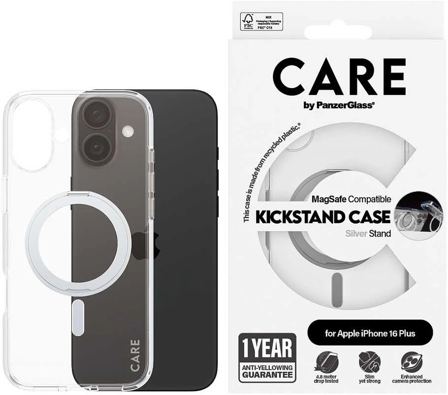 Panzer Glass CARE by PanzerGlass Feature su stoveliu Apple iPhone 16 Plus 6.7" sidabrinis/sidabrinis MagSafe 1327
