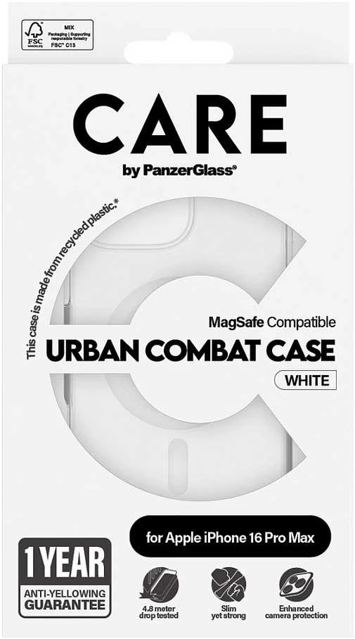 Panzer Glass CARE by PanzerGlass Flagship Apple iPhone 16 Pro Max 6.9" dėklas telefonui baltos spalvos/dėklas telefonui baltos spalvos MagSafe 1340
