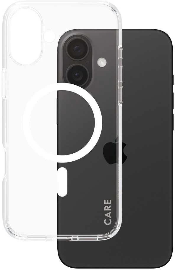 „Panzer Glass CARE“ dėklas iš „PanzerGlass“ flagmano | Nugarėlės apsauga | „Apple“ | „iPhone 16 Plus“ | Perdirbta plastikinė plėvelė | Baltas | „MagSafe“