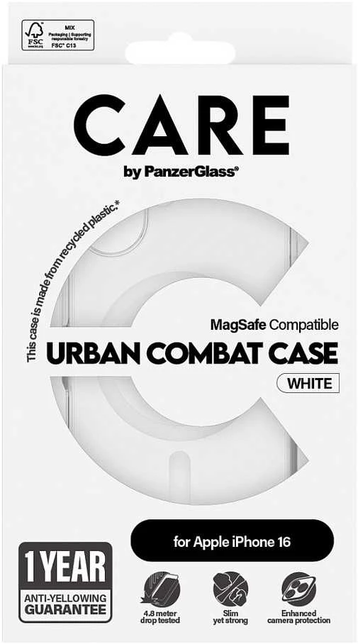 PanzerGlass Flagship Apple iPhone 16 6.1 Panzer Glass CARE " baltas MagSafe 1337