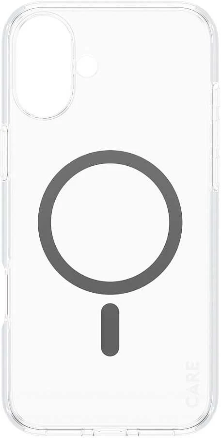 Panzer Glass CARE Flagship dėklas su Juodas MagSafe iPhone 16 Plus, skaidrus