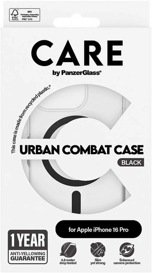Panzer Glass CARE by PanzerGlass Flagship Apple iPhone 16 Pro 6.3"" dėklas telefonui juodos spalvos MagSafe 1346