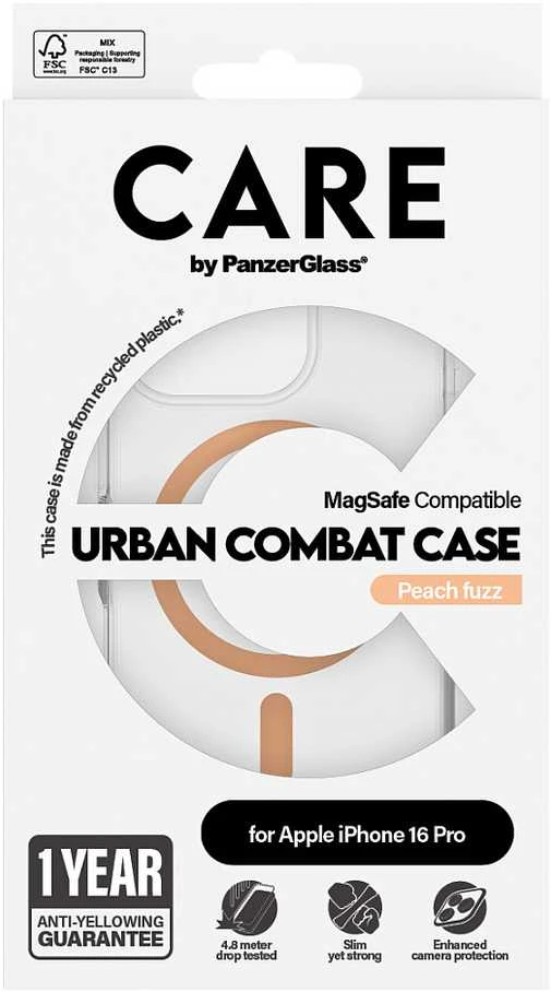 Dėklas PanzerGlass Flagship Apple iPhone 16 Pro 6.3 Panzer Glass CARE " Peachy MagSafe 1374