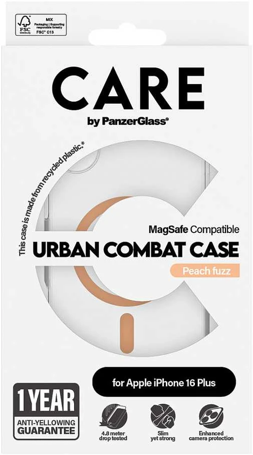 Dėklas PanzerGlass Flagship Apple iPhone 16 Plus 6.7 Panzer Glass CARE " persikų / persikų MagSafe 1375