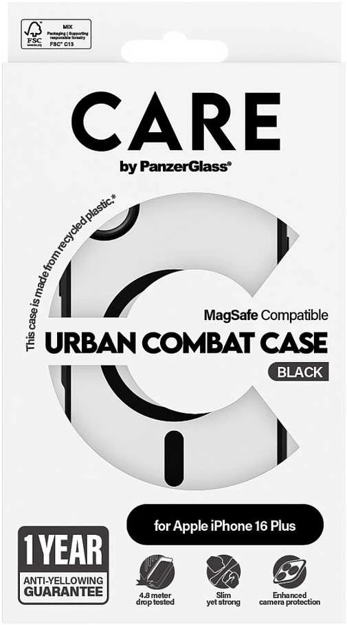 „Panzer Glass Care“, „PanzerGlass Flagship Urban Apple iPhone 16 Plus 6.7" MagSafe 1359