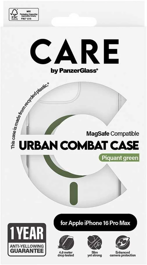 Panzer Glass Care by PanzerGlass Flagship Apple iPhone 16 Pro Max 6.9" dėklas telefonui žalios spalvos MagSafe 1372