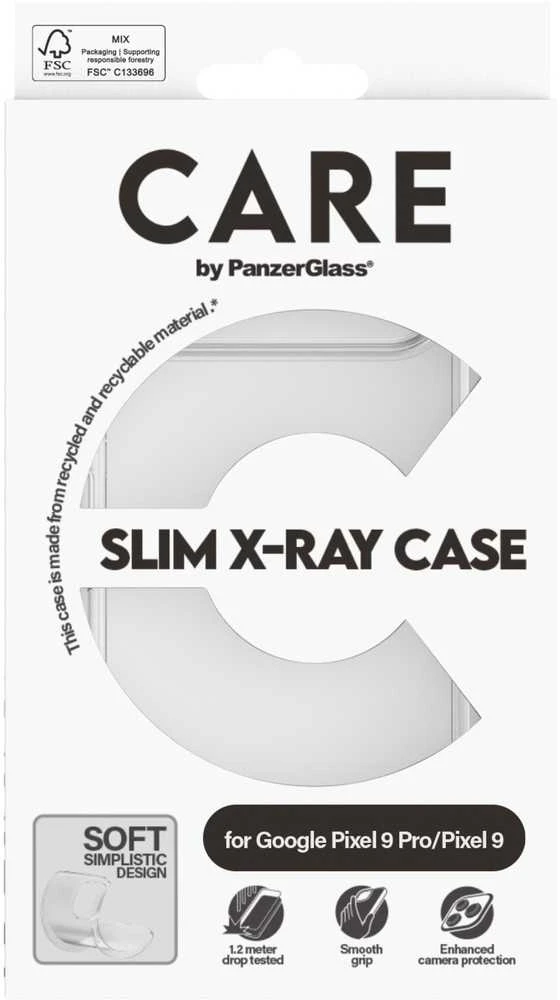 Panzer Glass „CARE By Panzerglass“ – madingas „X-Ray Soft Google Pixel 9/9 Pro“ dėklas