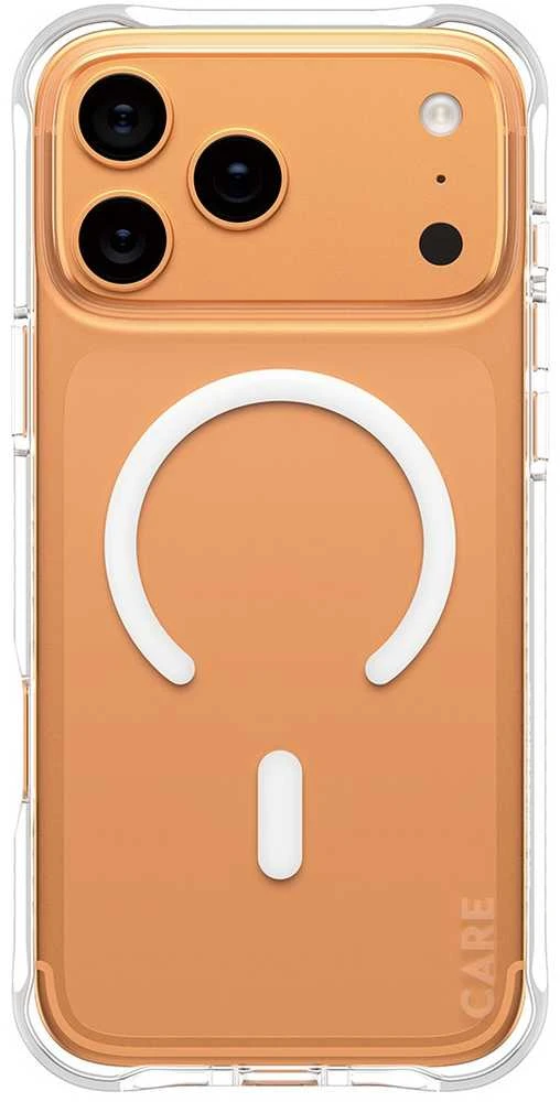 „Panzer Glass CARE by PanzerGlass“ madingas „Samba“ su baltu „MagSafe iPhone 17 Pro Max“ apsauginiu stikliuku