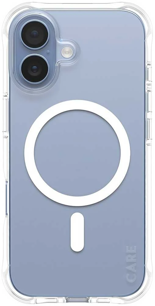 „Panzer Glass CARE by PanzerGlass“ madingas „Samba“ dėklas su „Baltas MagSafe“, skirtas „iPhone 17“ – permatomas