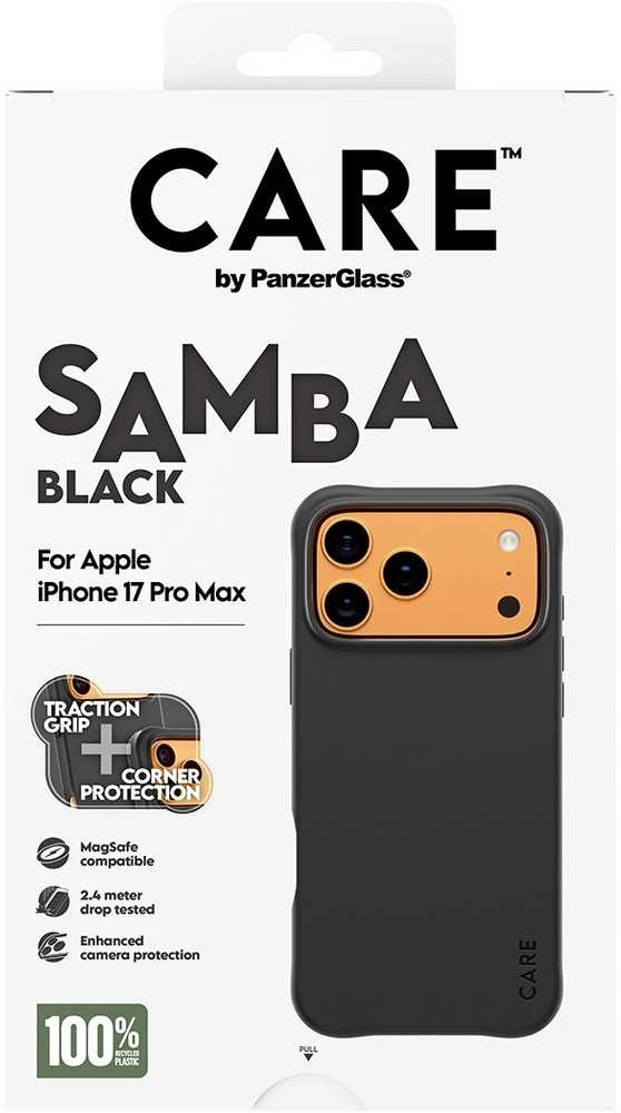 „Panzer Glass CARE by PanzerGlass“ madingas „Samba MagSafe“ dėklas, skirtas „iPhone 17 Pro Max“ – Juodas