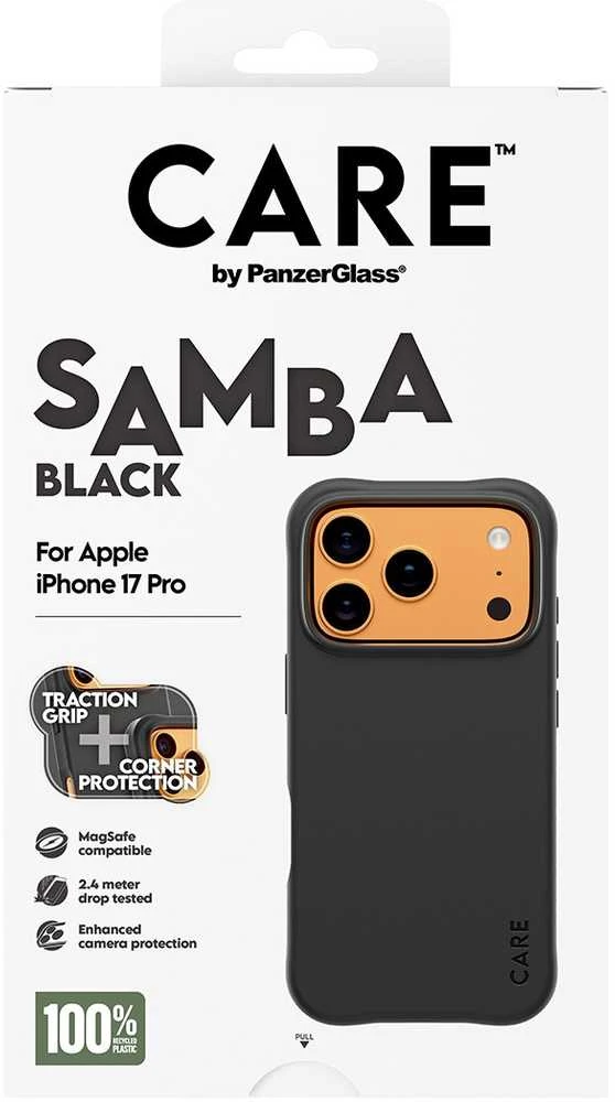 „Panzer Glass CARE“ iš „PanzerGlass“ madingas „Samba MagSafe iPhone 17 Pro“ juodas