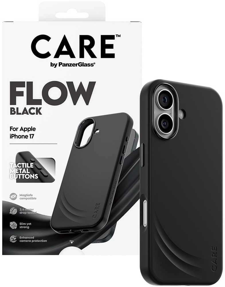 „Panzer Glass CARE by PanzerGlass“ su „FLOW MagSafe“ dėklu, skirtu „iPhone 17“ – Juodas