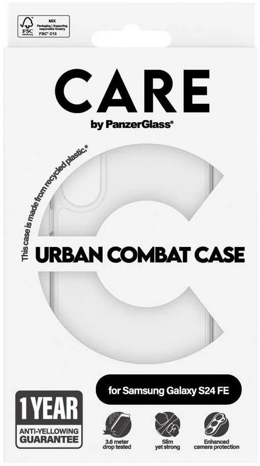Panzer Glass PanzerGlass CARE Urban Combat dėklas, skirtas Samsung Galaxy S24 FE, skaidrus