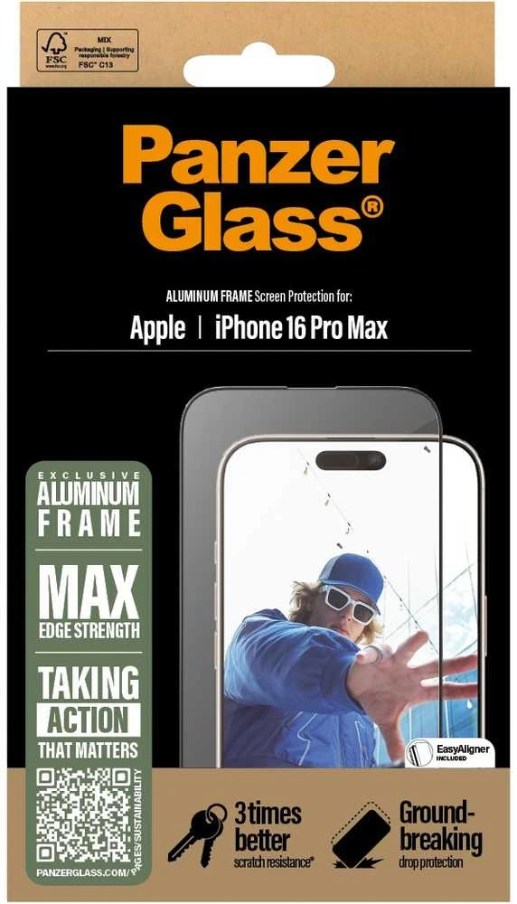Panzer Glass PanzerGlass ekrano apsauga Aliuminis rėmelis Apple iPhone 16 Pro Max 6.9" Itin platus pritaikymas 2852