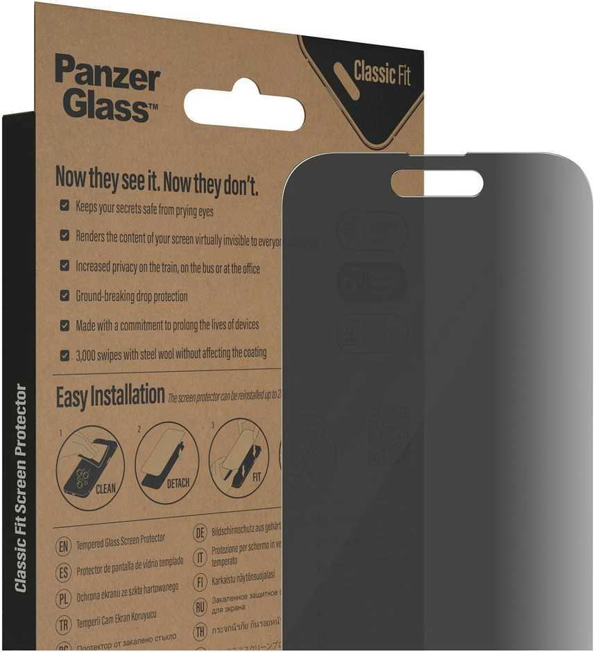 Panzer Glass PanzerGlass | Ekrano apsauga | Apple | iPhone 14 Pro | Stiklas | Juodas | Classic Fit | Privatumas