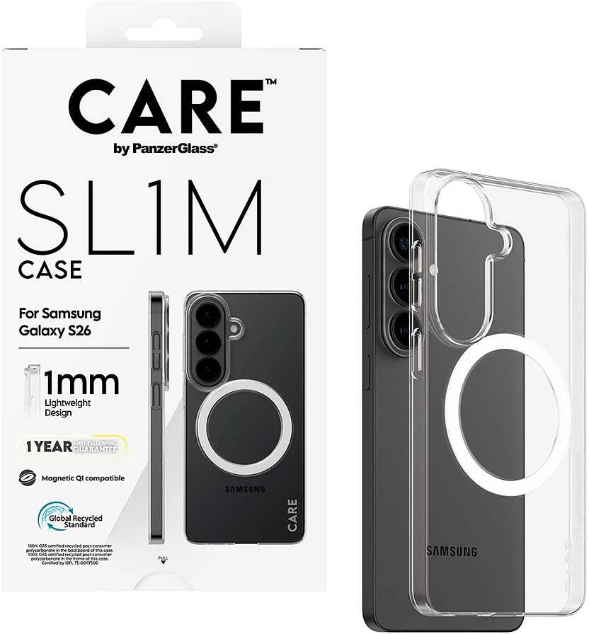 „Panzer Glass CARE by PanzerGlass SL1M“ dėklas, skirtas „Samsung Galaxy S26“ – skaidrus