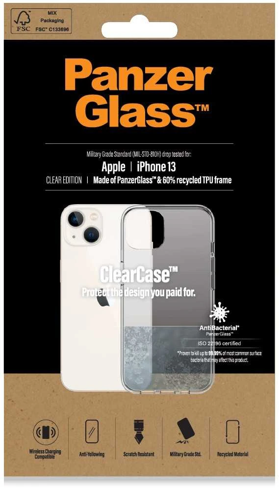 Panzer Glass PANZERGLASS CLEAR DĖKLAS IPHONE 13 ANTIBAKTERINIS KARINIS KLASĖS CLEAR BULK