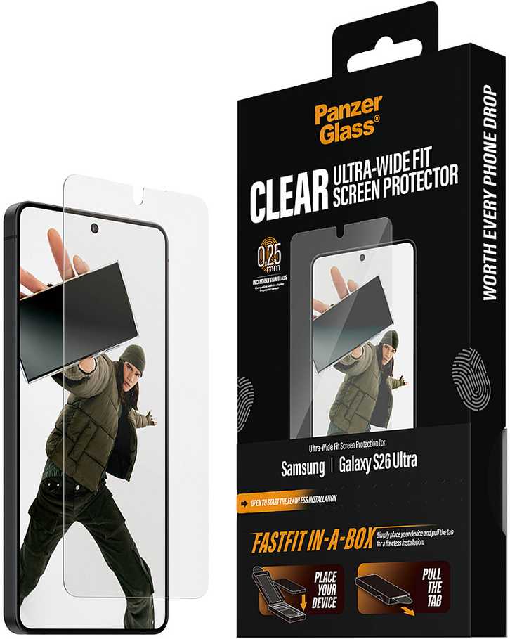Panzer Glass PanzerGlass Apsauginis stiklas PanzerGlass Screen Protector Samsung Galaxy S26 Ultra | U-Wide Fit w. FASTFIT IN-A-BOX