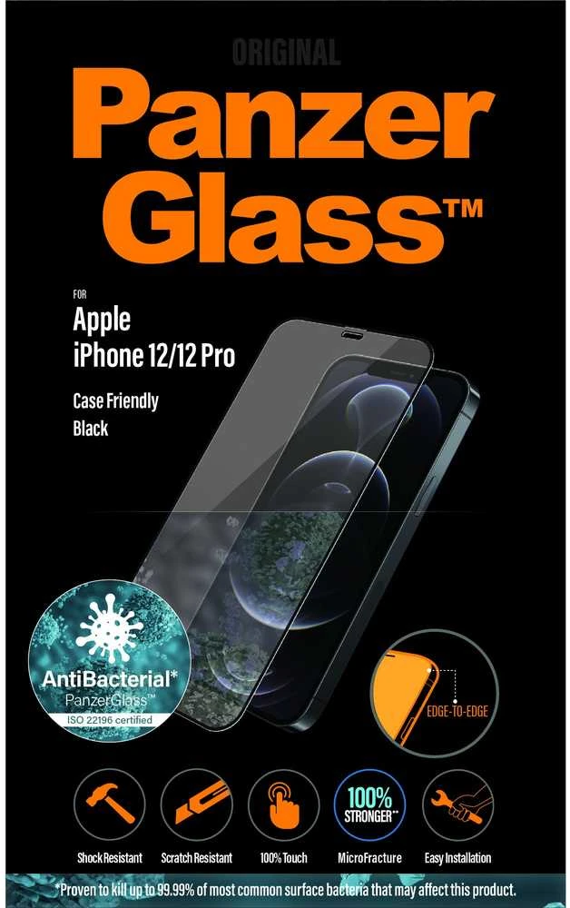 Panzer Glass PanzerGlass | Apple | Skirta iPhone 12/12 Pro | Stiklas | Juodas | 100% prisilietimas; Danga netoksiška | Tinkamas atvejams