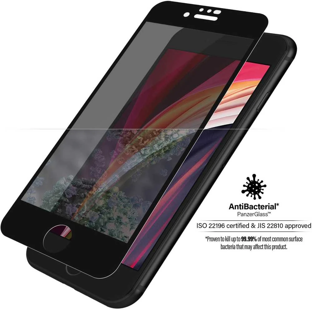 Panzer Glass PanzerGlass | Apple | iPhone 6/6s/7/8/SE (2020) | Hibridinis stiklas | Juodas | Anti-glare danga; Mėlyna šviesos mažinimas | Privatumo filtras