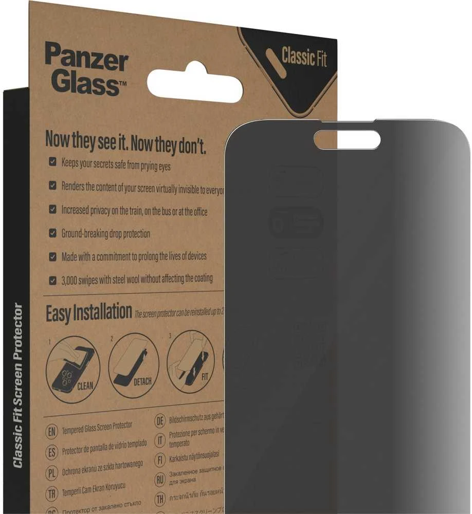 Panzer Glass PanzerGlass | Ekrano apsauga | Apple | iPhone 14 Pro Max | Stiklas | Juodas | Classic Fit | Privatumas