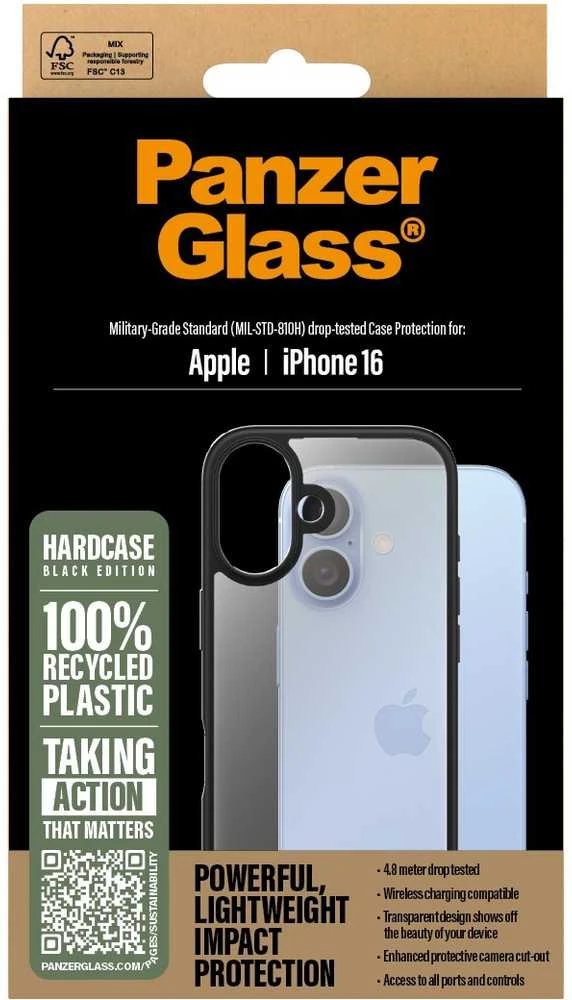 Panzer Glass PanzerGlass HardCase Apple iPhone 16 6.1" dėklas telefonui juodos spalvos/dėklas telefonui juodos spalvos 1295