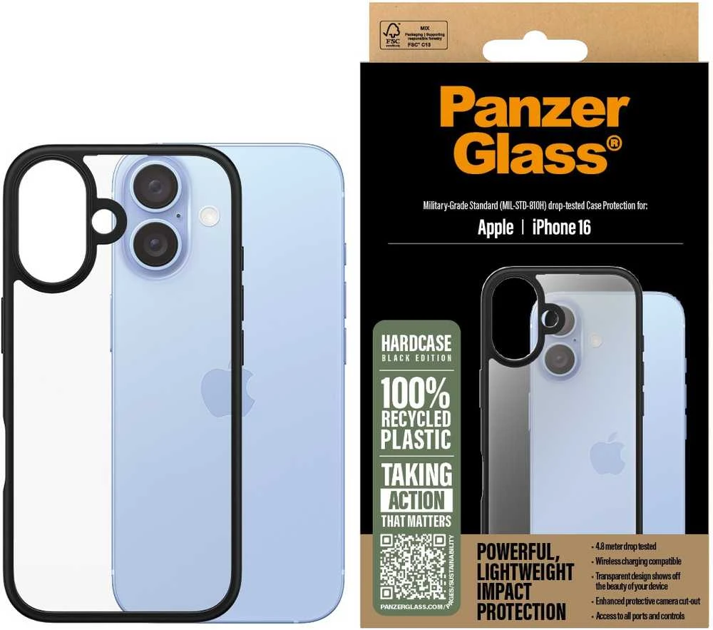 Panzer Glass PanzerGlass HardCase Apple iPhone 16 6.1" dėklas telefonui juodos spalvos/dėklas telefonui juodos spalvos 1295