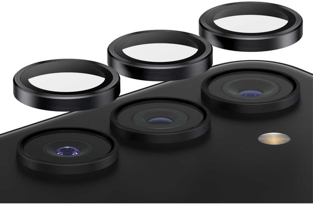 Panzer Glass Apsauginis stiklas 5D Samsung Galaxy S24 / S23 / S23+ PanzerGlass Hoops Camera Lens Protector Hoop Optic Rings 1207 juodos saplvos