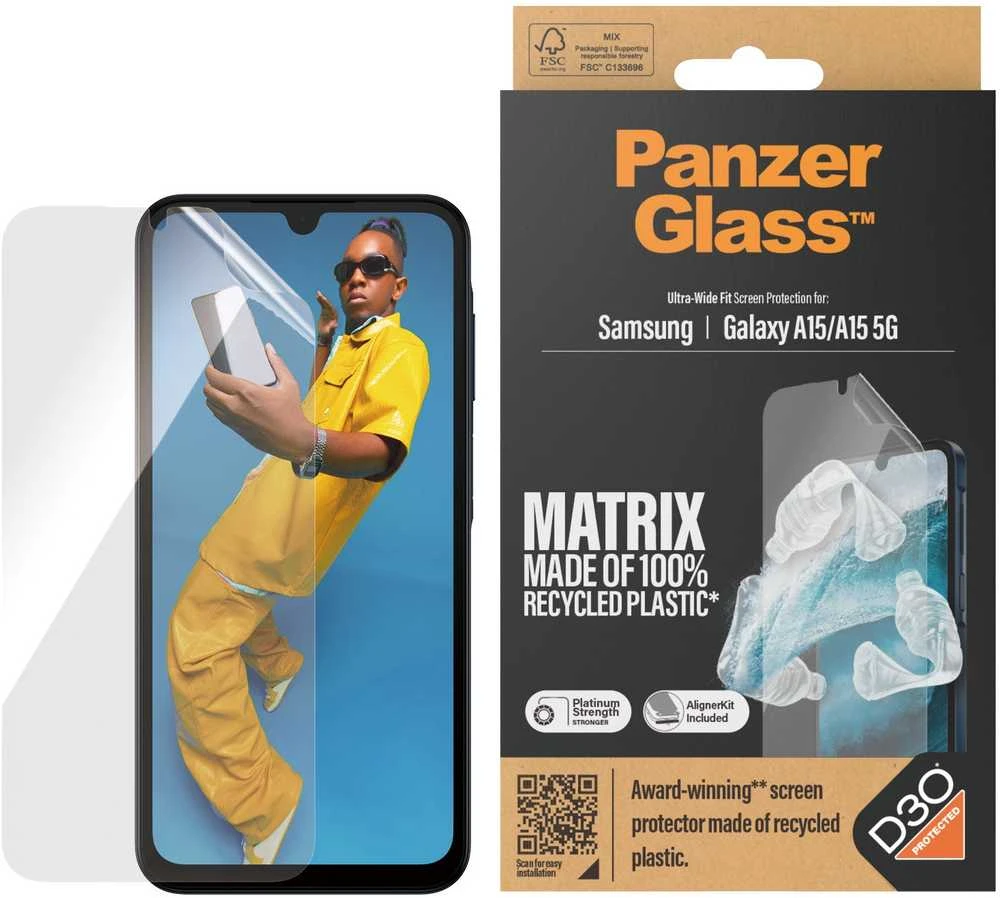 Panzer Glass PanzerGlass Ultra-Wide Fit Apsauginis stiklas with D3O® Samsung Galaxy A15 / A15 5G