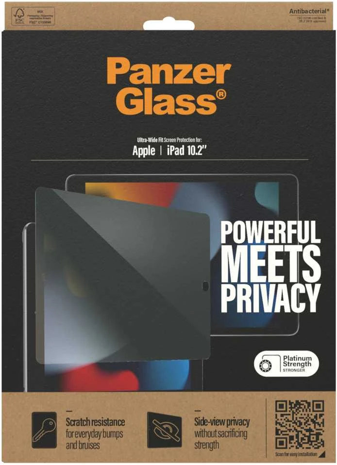 Panzer Glass PanzerGlass Case Friendly Privacy P2673 Skaidrus, Ekrano apsauga, Apple iPad 10.2''