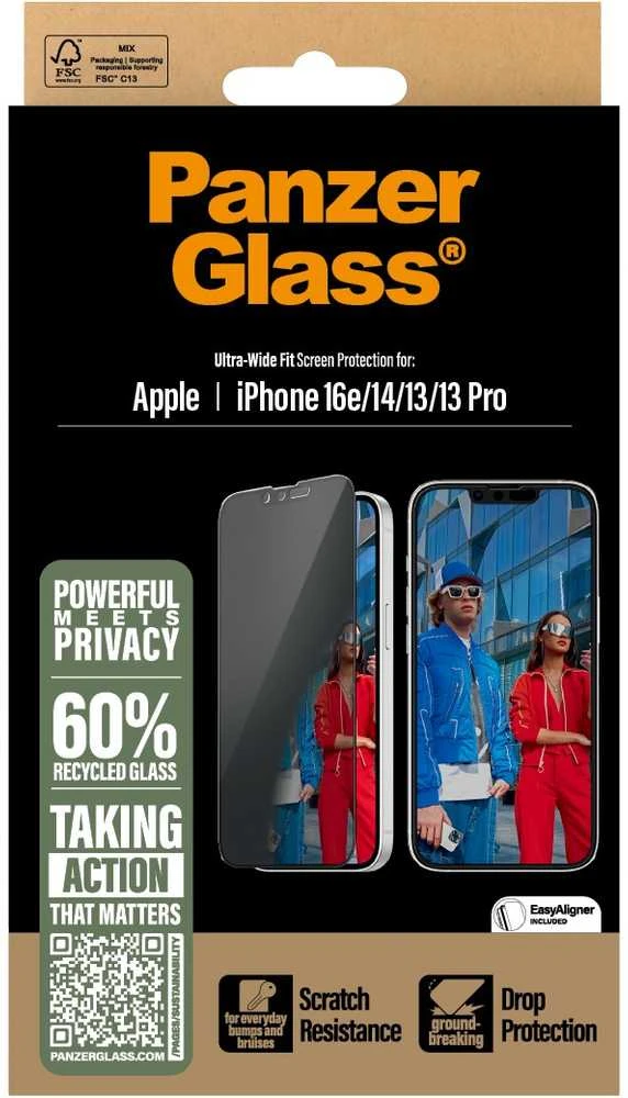 Panzer Glass PanzerGlass Ultra-Wide Fit Privacy Glass for iPhone 16e / 14 / 13 / 13 Pro