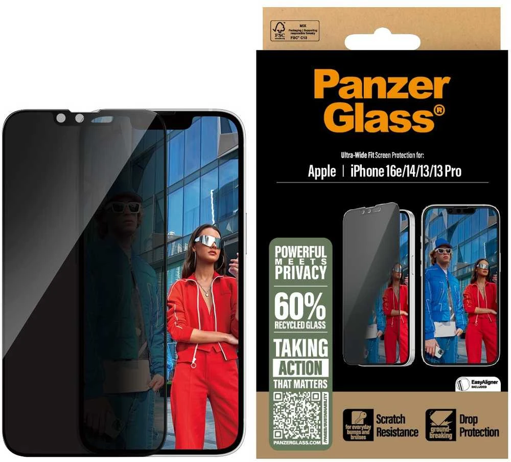 Panzer Glass PanzerGlass Ultra-Wide Fit Privacy Glass for iPhone 16e / 14 / 13 / 13 Pro