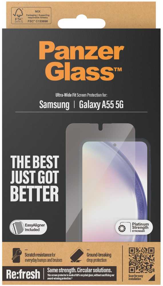 Panzer Glass Samsung Galaxy A55 5G Ultra-Wide Fit EasyAligner by PanzerGlass