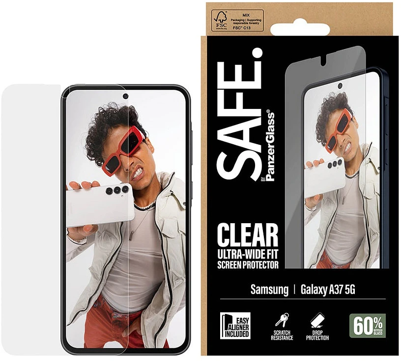 Panzer Glass „PanzerGlass SAFE Displayschutz“ „Samsung Galaxy A37“ | Itin plataus diametro „EasyAligner“