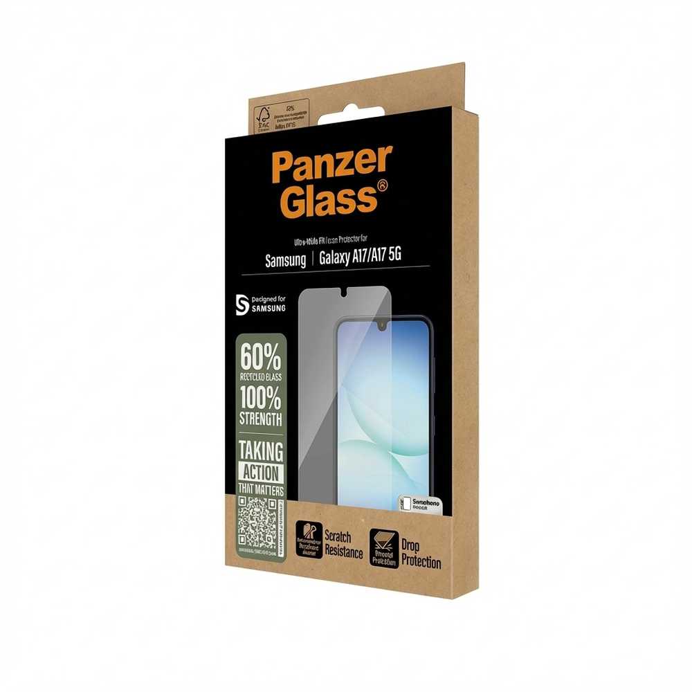 Panzer Glass „PanzerGlass“ itin plataus diagonalo grūdintas stiklas „EasyAligner“, skirtas „Samsung Galaxy A17 / A17 5G“.