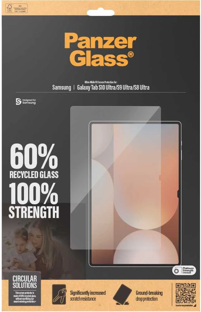 Panzer Glass PanzerGlass Ultra-Wide Fit Samsung Galaxy Tab S8 Ultra/S9 Ultra/S10 Ultra Screen Protection 7380