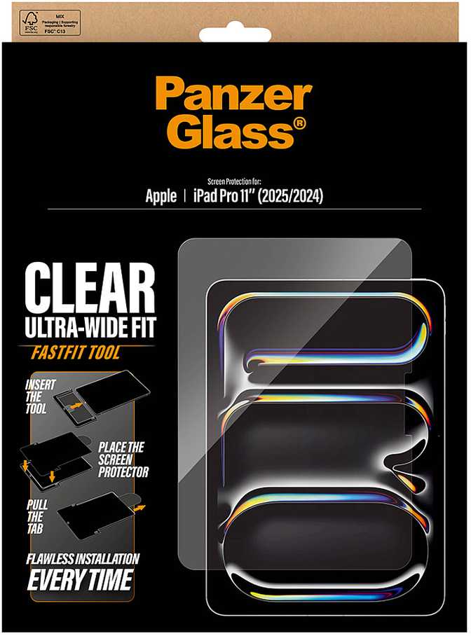 Panzer Glass „PanzerGlass“ ekrano apsauga „iPad Pro 11“ (2024–2025 m.) / „Fastfit“