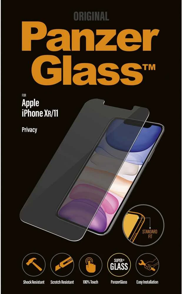 Panzer Glass PanzerGlass | P2662 | Ekrano apsauga | Apple | iPhone Xr/11 | Grūdintas stiklas | Skaidrus | Konfidencialumo filtras; Nedūžtančios filmas (sulaiko stiklą ir apsaugo nuo stiklo šukių dūžtant); Lengvas montavimas su pilnais klijais; Suderinamas su visais dėklais; Anti-glare danga (sumažina šviesos atspindį); Mėlyna šviesos mažinimas; Oleofobinis sluoksnis (antibakterinis + antipirštų atspaudai); 100% prisilietimo išsaugojimas; Išlaiko visas telefono funkcijas
