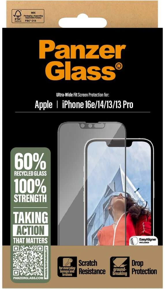 Panzer Glass Apsauginis stiklas PanzerGlass Ultra-Wide sikrtas Apple iPhone 16e/14/13/13 Pro