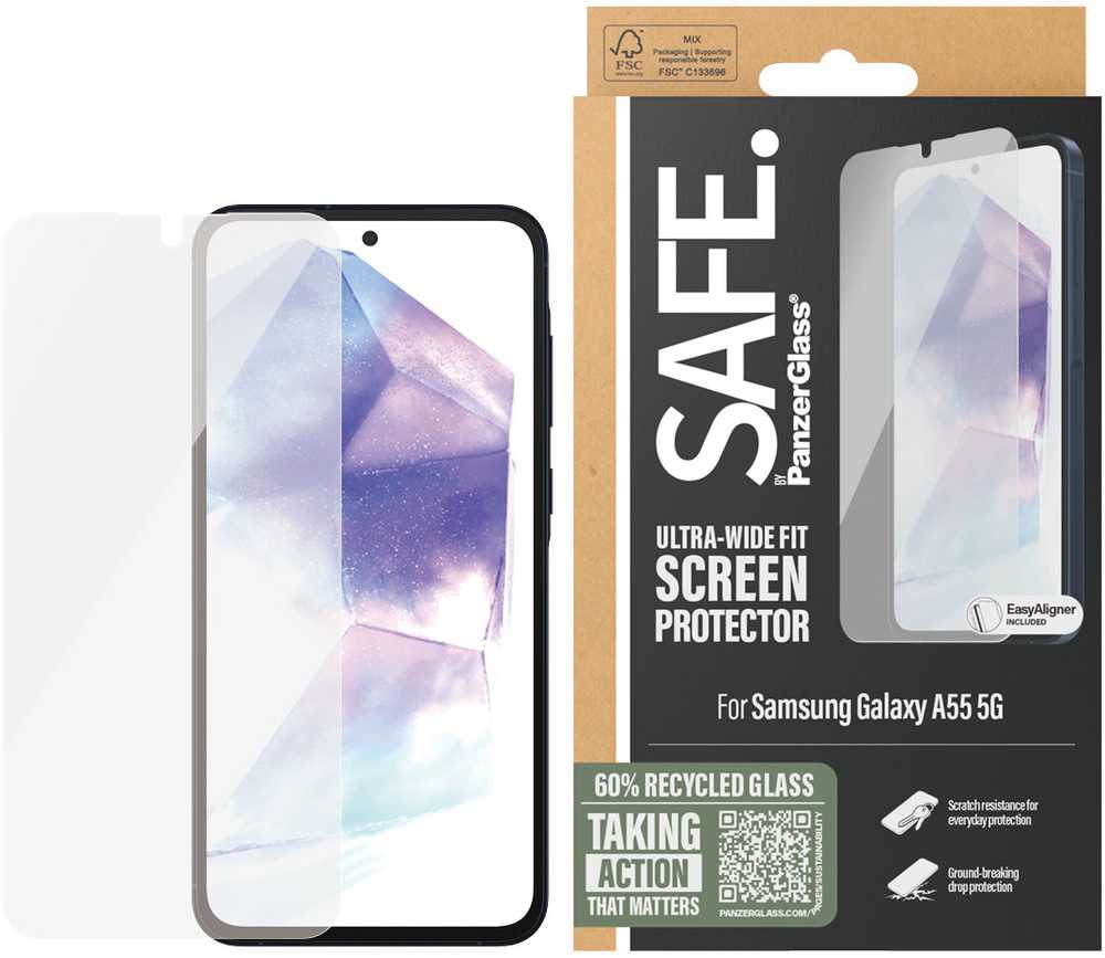 Panzer Glass Samsung Galaxy A55 5G Ultra-Wide Fit EasyAligner Glass by Safe