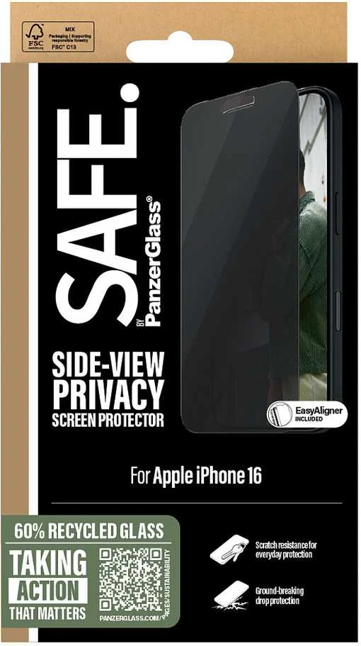Panzer Glass PanzerGlass SAFE Privatumo ekrano apsauga Apple iPhone 16, ypač platus (skaidrus)