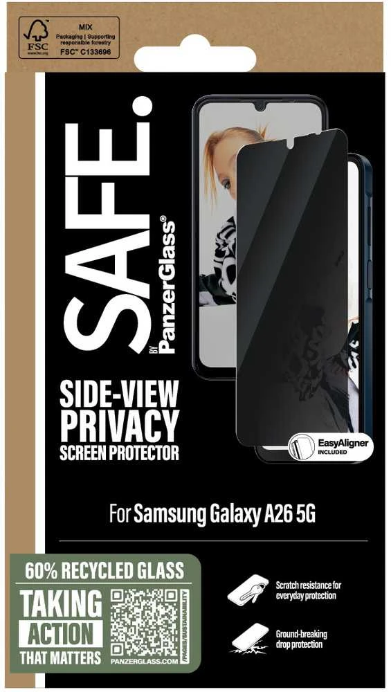 Panzer Glass Apsauginis stiklas su privatumo filtru SAFE by PanzerGlass Ultra-Wide Fit Samsung Galaxy A26 5G