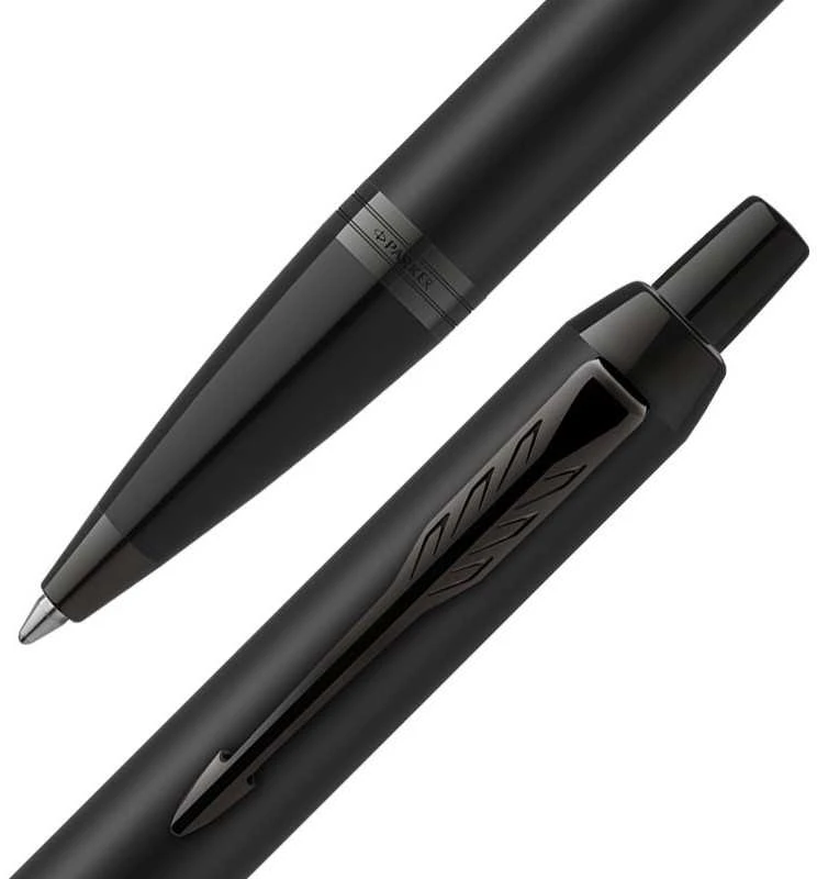 Automatinis tušinukas Parker IM Achromatic Juodas BT Medium Mėlyna
